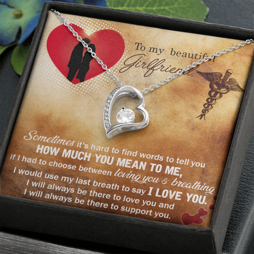 Couples Gifts, Nusre Wife Necklace Gifts From Husband, Wedding Anniversary Jewelry For Wife From Husband, Wife Birthday From Husband, To My Beautiful Girlfriend Message Card and Gift Box styles On Birthday, Christmas, Anniversary  Forever Love
