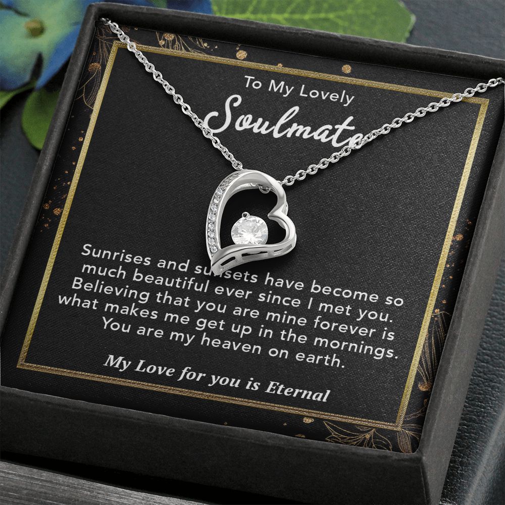 To My Lovely Soulmate Necklace Gift From Husband To My Badass Wife Pendant Jewelry with Message Card and Gift Box. Gift for Wife. Necklace Gift Set for Wife Necklace Gifts Box Gift Box Styles Forever Love