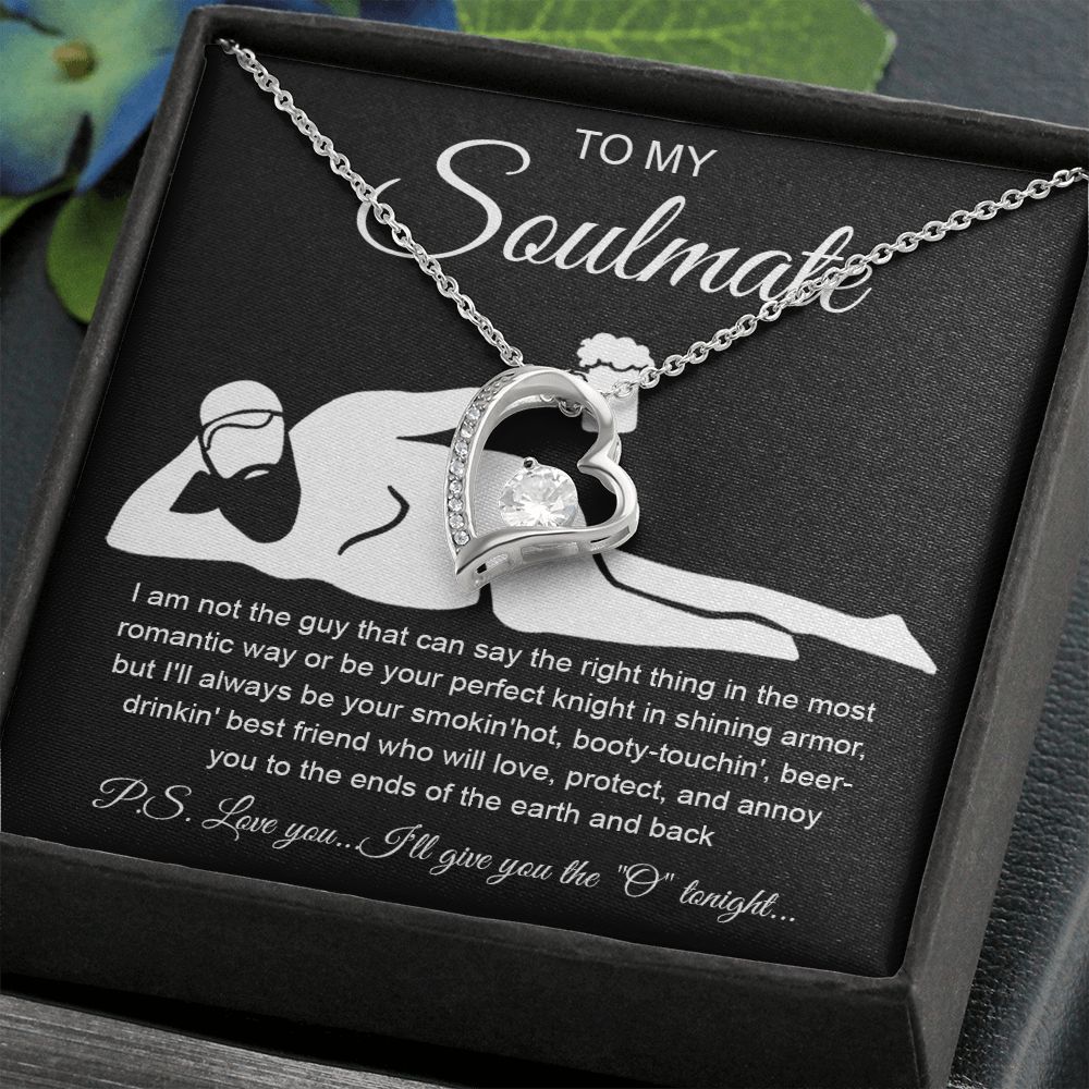 To My Soulmate Necklace For Women, Funny Gifts For Girlfriend,Valentine Christmas Presents For Girlfriend, Best Birthday Meaningful Gift Ideas For Wife, Women Romantic Jewelry For Her Anniversary Message Card and Gift Box Styles Forever Love
