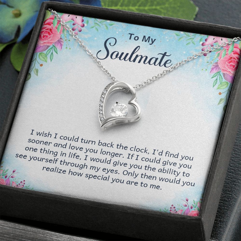 Couples Gifts Necklace To My Soulmate Necklace Gifts For My Wife, Love Knot Meaningful Necklace Message Card and Gift Box Styles on Birthday, Christmas, Anniversary Forever Love
