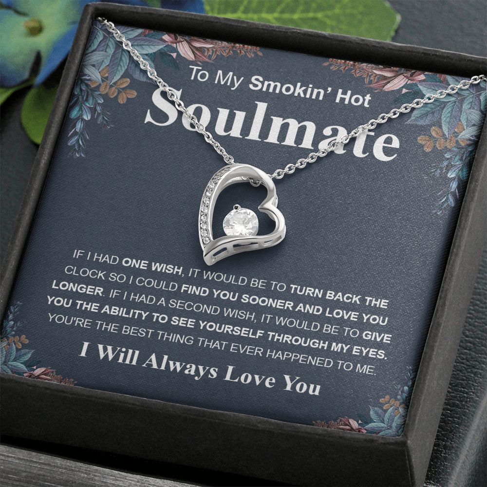 Gifts For Soulmate Birthday Gifts From Husband Necklace Valentines Day, Necklace for Future Soulmate, Wedding Birthday Jewelry for Wife Necklace Gifts from Husband - Soulmate Gift Necklace with Message Card and Gift Box Forever Love