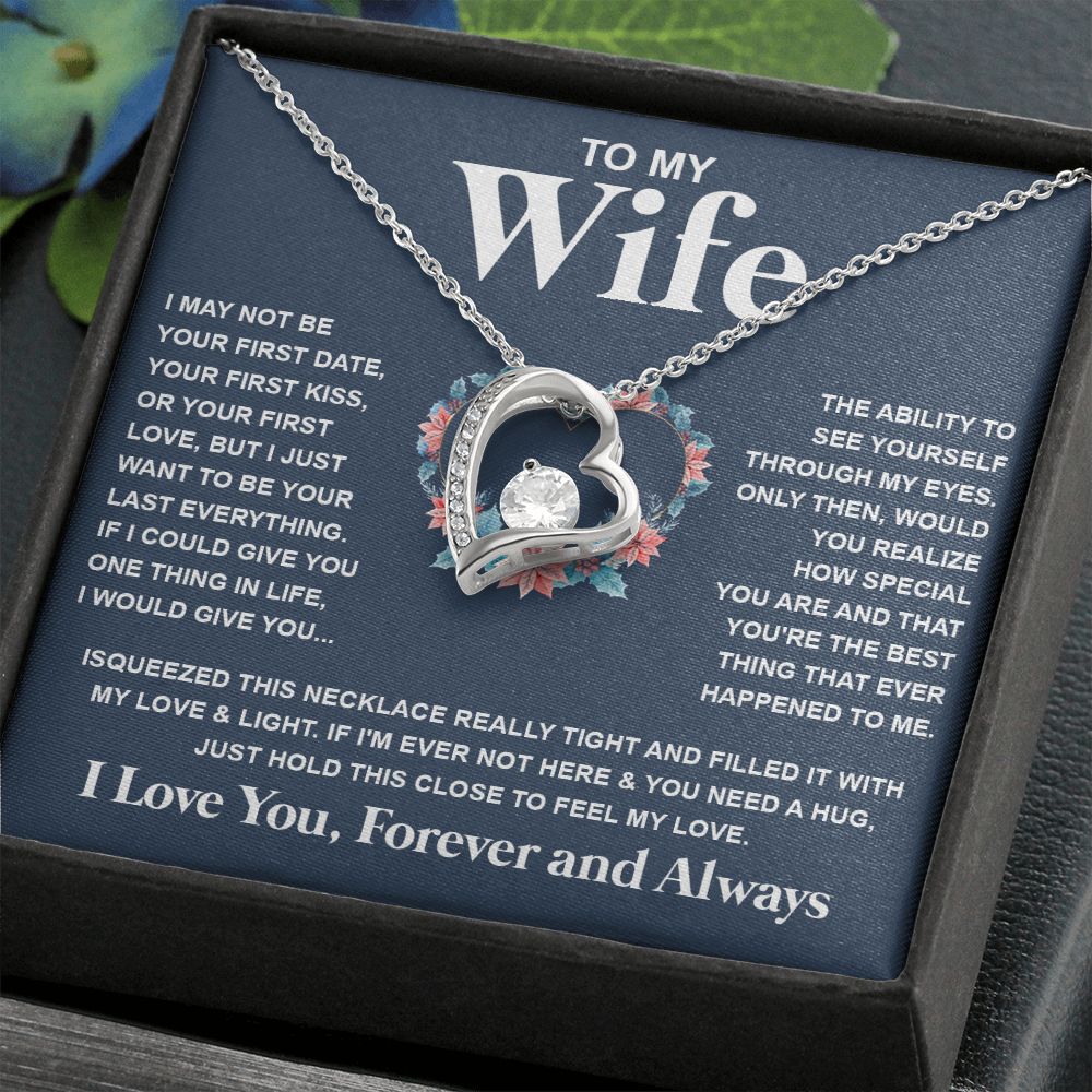Couples Gifts Necklace To My Soulmate Necklace Birthday Christmas Jewelry Romantic Gift For My Wife Pendant Jewelry with Message Card and Box Necklaces for Women Valentines Day Happy Anniversary Wedding Present Forever Love