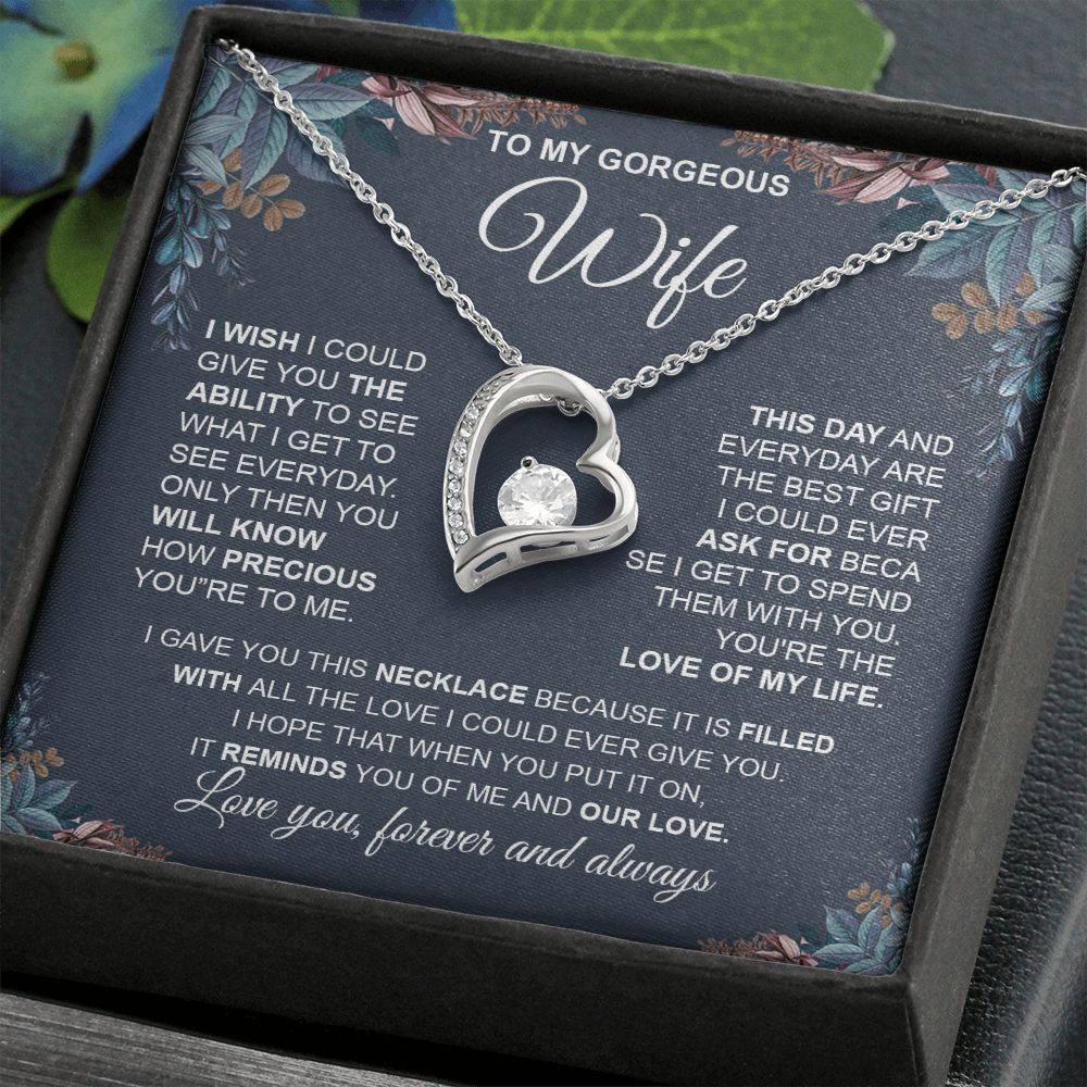 to My Wife Necklace from Husband, Necklaces for Wife from Husband, to My Soulmate Necklace for Women, Soulmate Jewelry for Wife Anniversary Jewelry Gifts for Wife Valentine Gifts from Husband Forever Love