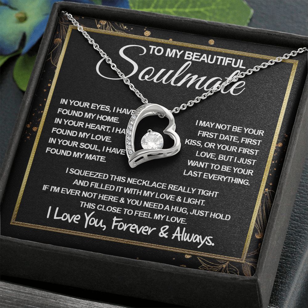 To My Beautiful Soulmate Necklace, Soulmate Jewelry For Women, Wife Necklace From Husband, Wife Gifts Necklace For Wife, Soulmate Gifts For Her, To My Future Wife Necklace Soulmate Forever Love
