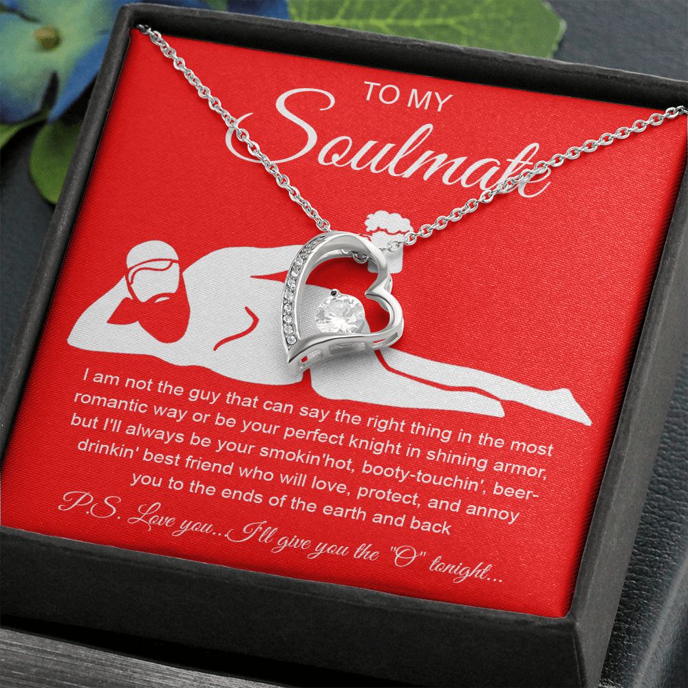 To My Soulmate Necklace For Women, Funny Gifts For Girlfriend,Valentine Presents For Girlfriend, Best Birthday Meaningful Gift Ideas For Wife, Women Romantic Jewelry For Her Anniversary Message Card and Gift Box Styles Forever Love