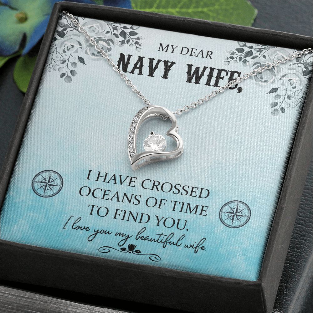 Couples Gifts, Dear Wife Necklace Gifts From Husband, Wedding Anniversary Jewelry For Wife From Husband, Wife Birthday From Husband, To My Beautiful Wife Girlfriend Message Card and Gift Box styles On Birthday, Christmas, Anniversary  Forever Love