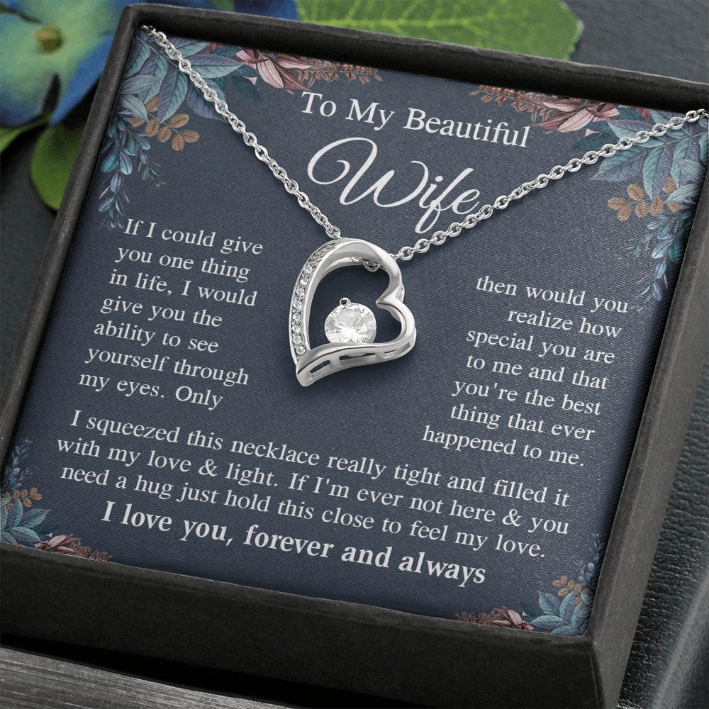 Wife Necklace Gift for Her, Soulmate Jewelry, Necklace for Future Wife, Anniversary Valentine Jewelry for Wife Necklace Gifts from Husband - Soulmate Gift Necklace with Message Card and Gift Box Forever Love