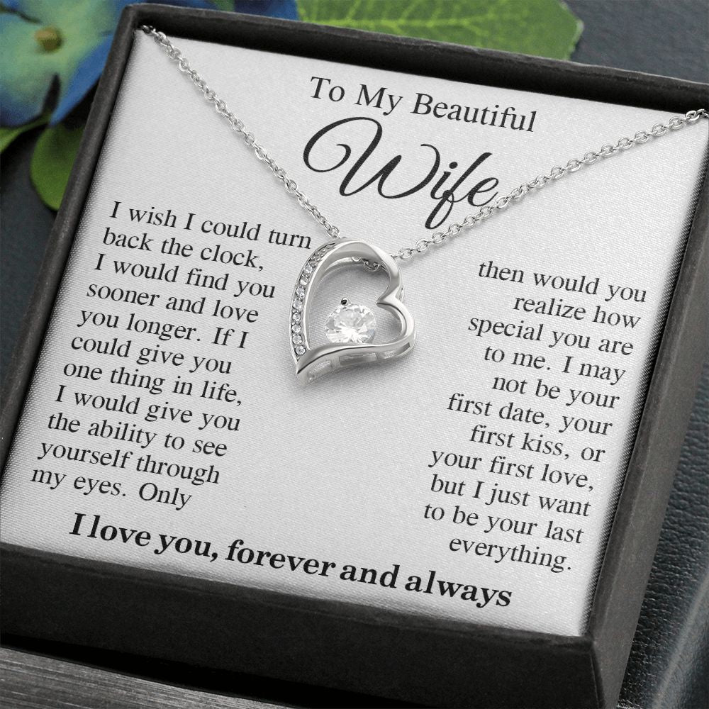To My Beautiful Soulmate Necklace Gift, Wife Gifts From Husband, Valentine Gifts For Wife From Husband To My Soulmate Necklace Message Card and Necklace Gift Box Gift Box Styles on Birthday, Wedding, Anniversary, Valentine Forever Love
