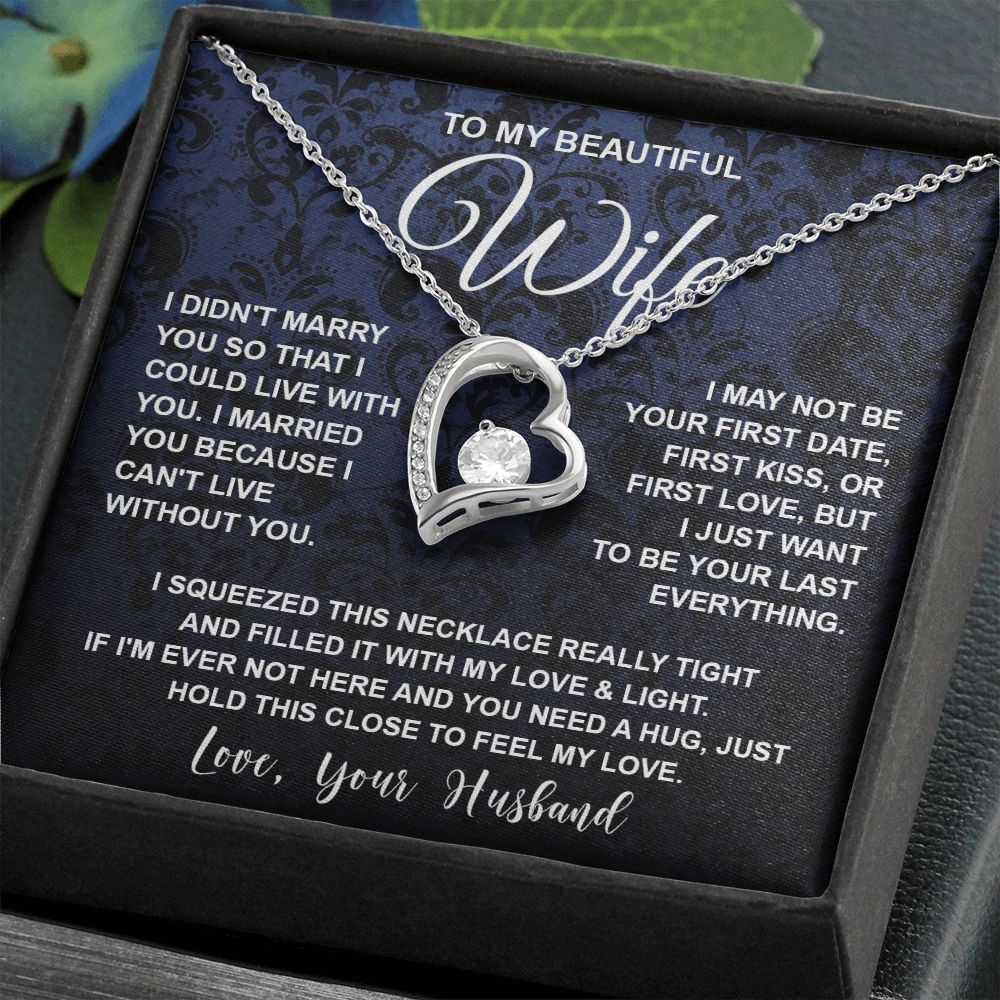 Wife Necklace Gifts From Husband, For Wife From Husband, Soulmate Valentine Gifts From Husband, Necklaces For Wife From Husband To My Wife Necklace Message Card and Necklace Gift Box Gift Box Styles on Birthday, Wedding, Anniversary, Valentine Forever Lov