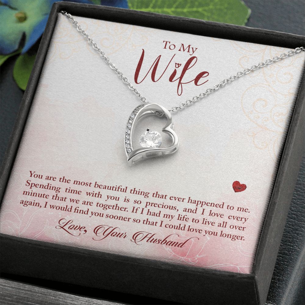 Couples Gifts,My Wife Girlfriend Necklace Gifts From Husband, Wedding Anniversary Jewelry For Wife From Husband, Wife Birthday From Husband, To My Beautiful Wife Girlfriend Message Card and Gift Box styles On Birthday, Christmas, Anniversary  Forever Love