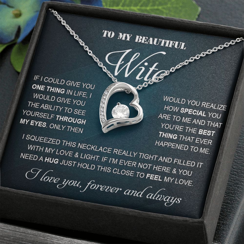 Personalized Valentine Gift For Wife, To My Wife Necklace For Women, Soulmate Necklace, To My Wife Necklace From Husband, Necklace Custom Name Message Card and Gift Box Styles on Birthday, Christmas, Wedding, Anniversary Forever Love