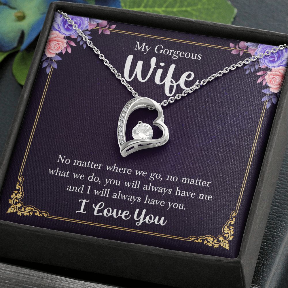 To My Wife Necklace Romantic Gifts For Her Unique Necklaces For Wife From Husband Cute Valentines Day Anniversary Birthday, Love Knot Meaningful Necklace Message Card and Gift Box Styles on Birthday, Christmas, Anniversary  Forever Love