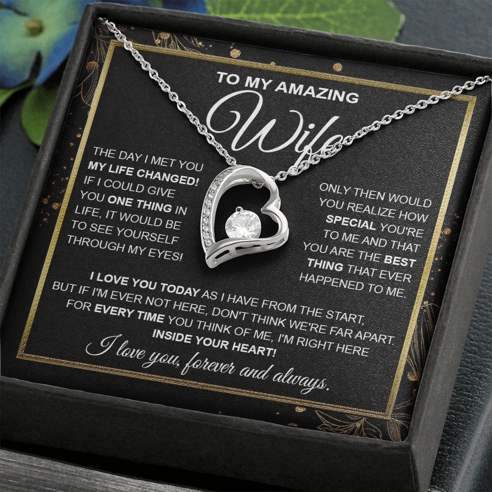 to My Wife Necklace, Soulmate Jewelry for Women, Wife Gifts from Husband, Birthday Necklace for Wife Soulmate Gifts Future Wife Necklace Message Card and Gift Box Styles on Birthday, Wedding, Anniversary, Valentine Forever Love