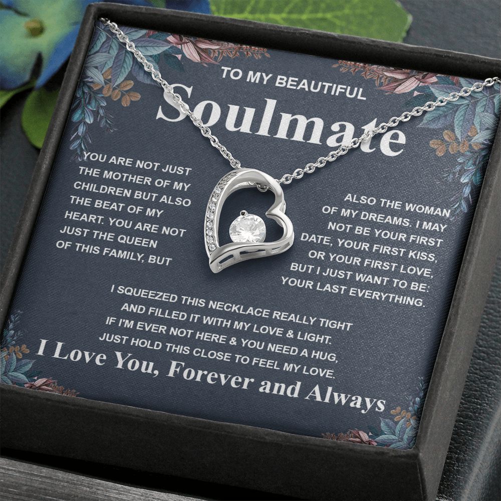Gifts For Soulmate Birthday Gifts From Husband Necklace Valentines Days, Necklace for Future Soulmate, Birthday Wedding Jewelry for Wife Necklace Gifts from Husband - Soulmate Gift Necklace with Message Card and Gift Box Forever Love