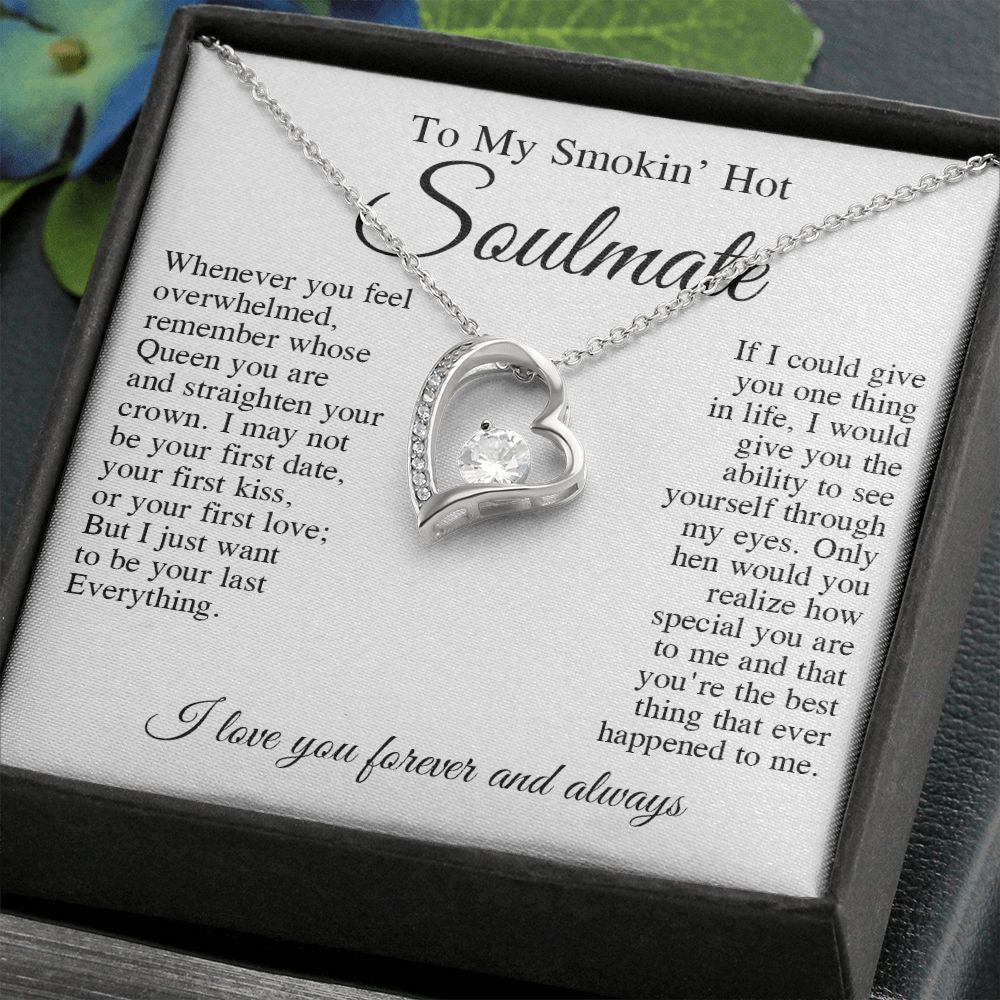 To My Smokin Hot Wife Necklace, Wedding Anniversary Jewelry for Women, Anniversary Gifts For Wife From Husband To My Wife Necklace Message Card and Necklace Gift Box Gift Box Styles on Birthday, Wedding, Anniversary, Valentine Forever Love