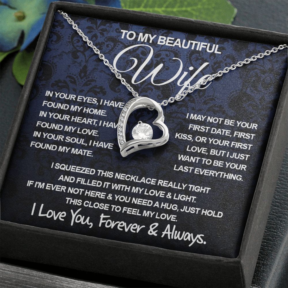 To My Beautiful Wife Necklace, Soulmate Jewelry For Women, Wife Necklace From Husband, Soulmate Anniversary Gifts Necklace For Wife, Soulmate Gifts For Her, To My Future Wife Necklace Soulmate Forever Love