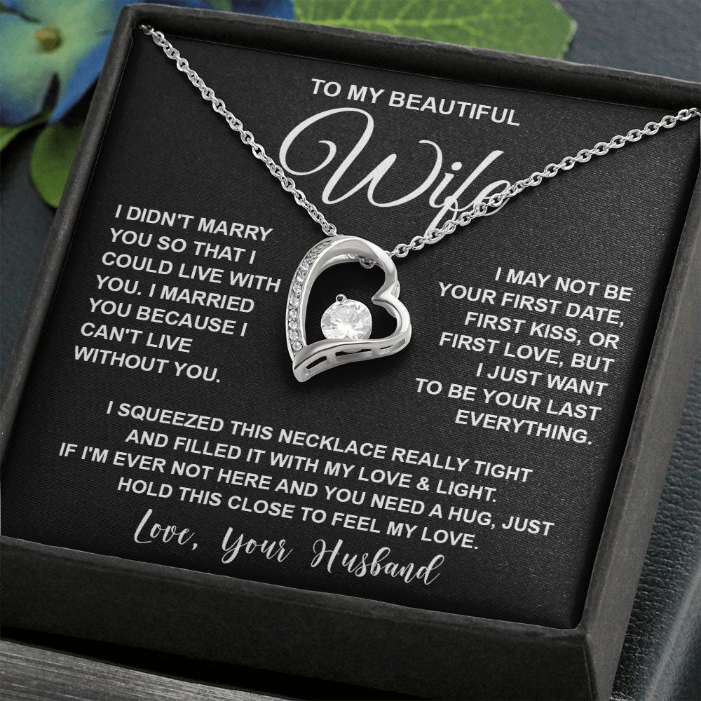 Wife Necklace Gifts From Husband, For Wife From Husband, Wife Birthday Gifts From Husband, Necklaces For Wife From Husband To My Wife Necklace Message Card and Necklace Gift Box Gift Box Styles on Birthday, Wedding, Anniversary, Valentine Forever Love