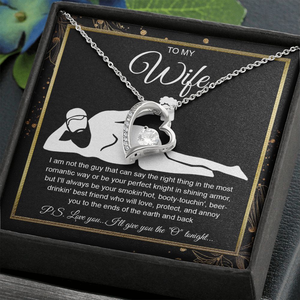To My Wife Necklace For Women, Funny Gifts For Girlfriend,Valentine Christmas Presents For Girlfriend, Best Birthday Meaningful Gift Ideas For Wife, Women Romantic Jewelry For Her Wedding Message Card and Gift Box Styles Forever Love