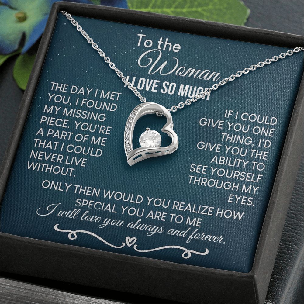 To The Woman Necklace Future Wife Gifts, Promise Necklace For Her, Fiance Gifts For Her, Valentine Birthday Gifts For Future Wife With Message Card Box LED, Soulmate Necklace For Women, To My Wife Necklace Forever Love