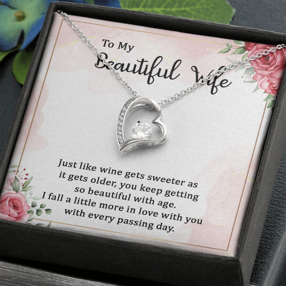 To My Wife Necklace Romantic Gifts For Her Unique Necklaces For Wife From Husband Cute Valentines Day Anniversary Birthday For Wife, Meaningful Necklace Message Card and Gift Box Styles on Birthday, Christmas, Anniversary Forever Love