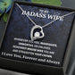 Wife Necklace Gift From Husband To My Badass Wife Pendant Valentines Day Birthday Jewelry with Message Card and Gift Box. Gift for Wife. Necklace Gift Set for Wife Necklace Gifts Box Gift Box Styles Forever Love