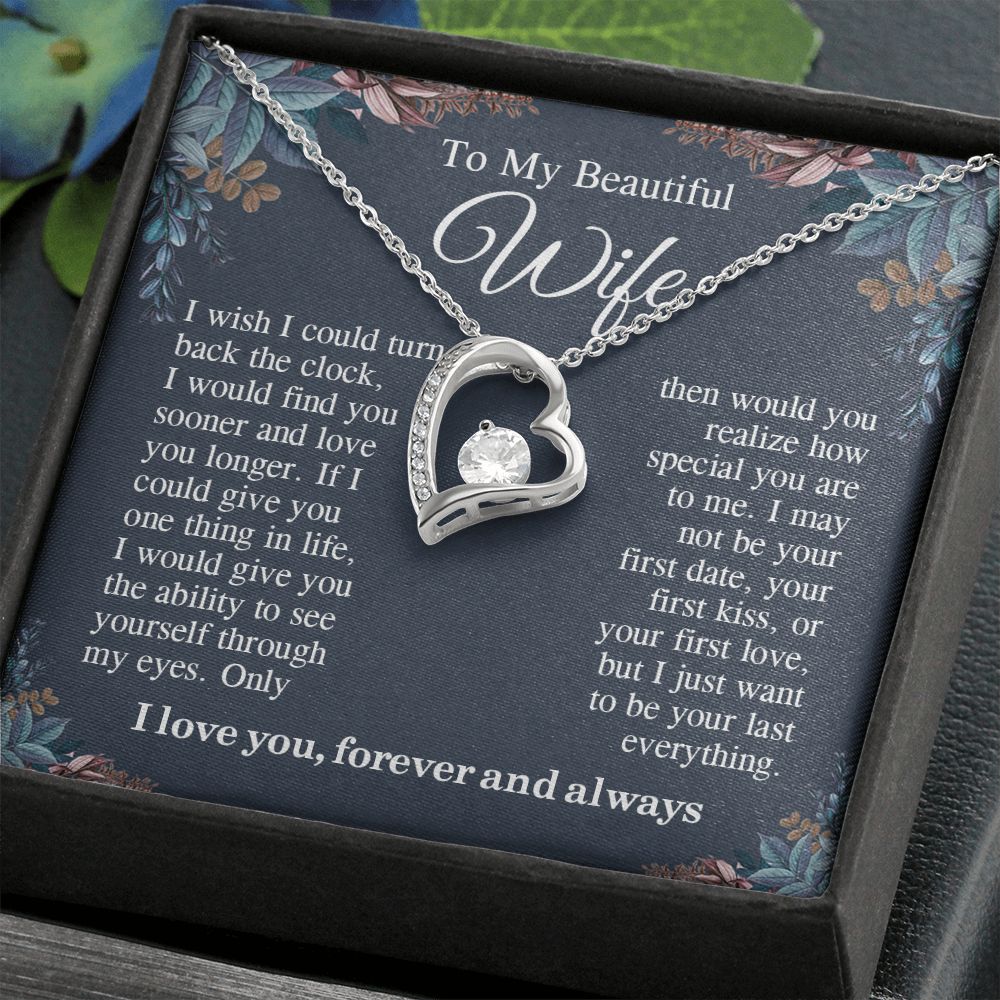 To My Beautiful Soulmate Necklace Gift For Her, Wife Gifts From Husband, Valentine Gifts For Wife From Husband To My Wife Necklace Message Card and Necklace Gift Box Gift Box Styles on Birthday, Wedding, Anniversary, Valentine Forever Love