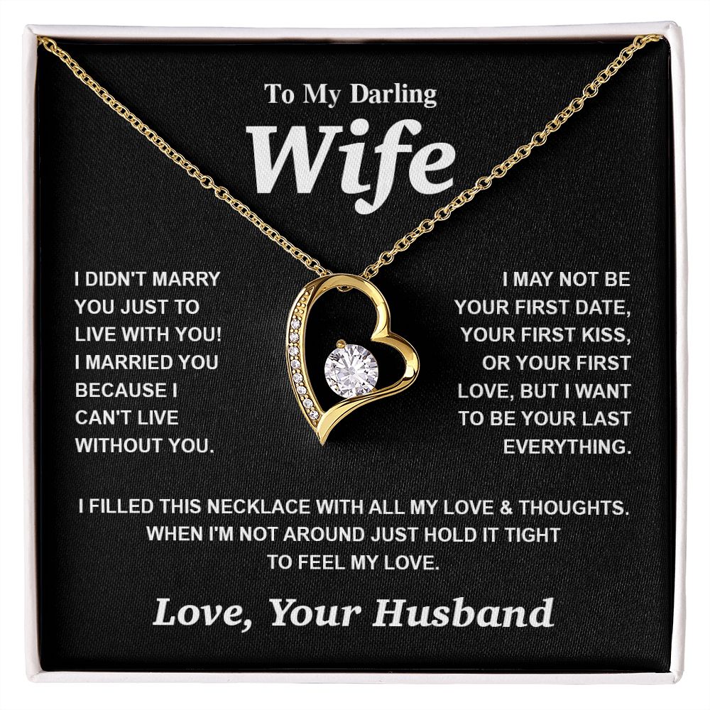 Valentine Gifts for Wife Necklace from Husband- Gifts for Wife from Husband, Valentine Gifts for Her Gifts Soulmate Message Card and Necklace Gift Box Gift Box Styles on Birthday, Wedding, Anniversary, Valentine Forever Love