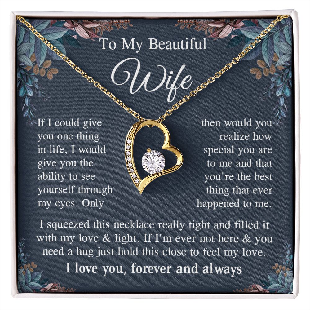 Wife Necklace Gift for Her, Soulmate Jewelry, Necklace for Future Wife, Anniversary Valentine Jewelry for Wife Necklace Gifts from Husband - Soulmate Gift Necklace with Message Card and Gift Box Forever Love