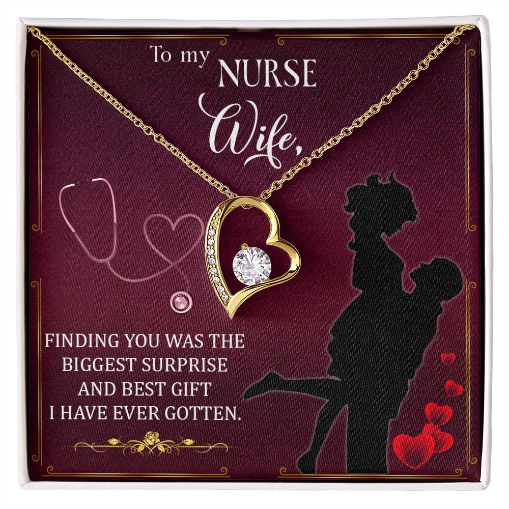 Couples Gifts,To My Nurse Wife Girlfriend Necklace Gifts From Husband, Wedding Anniversary Jewelry For Wife From Husband, Wife Birthday From Husband, To My Beautiful Wife Girlfriend Message Card and Gift Box styles On Birthday, Christmas, Anniversary  For