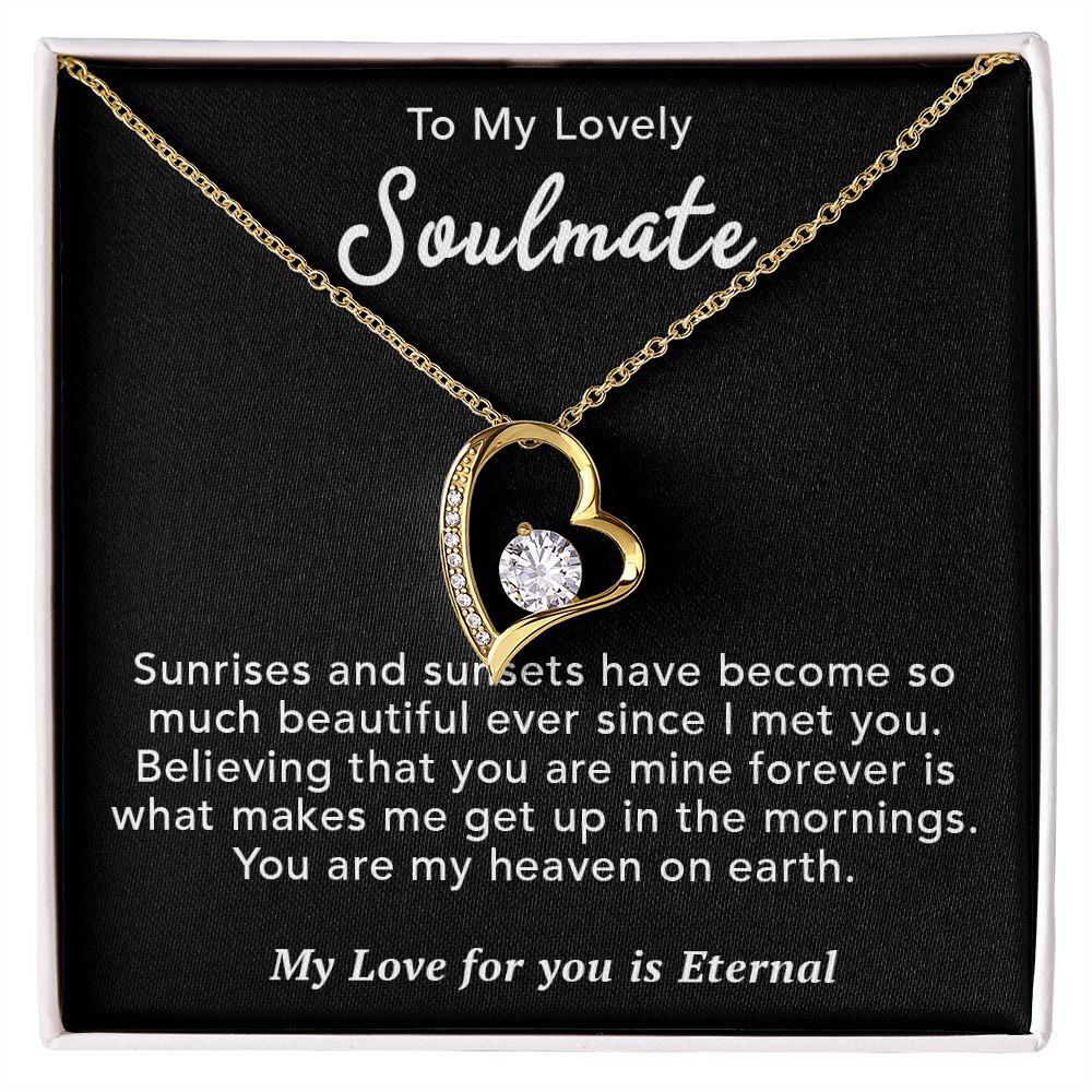 To My Lovely Soulmate Necklace Gift From Husband To My Badass Wife Pendant Valentine Jewelry with Message Card and Gift Box. Gift for Wife. Necklace Gift Set for Wife Necklace Gifts Box Gift Box Styles Forever Love