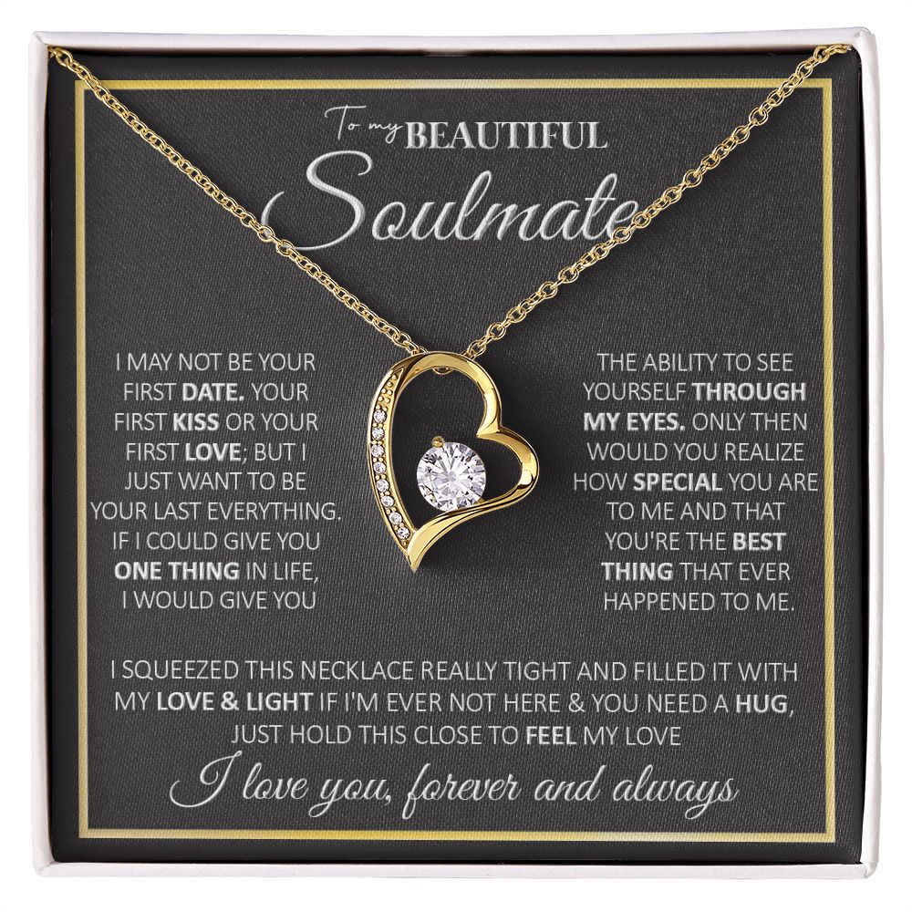 To My Future Wife Necklace, to my Wife Necklace, Necklaces For Wife From Husband, To My Beautiful Soulmate Necklace, Necklace Custom Name Message Card and Gift Box Styles on Birthday, Christmas, Wedding, Anniversary, Valentine Forever Love