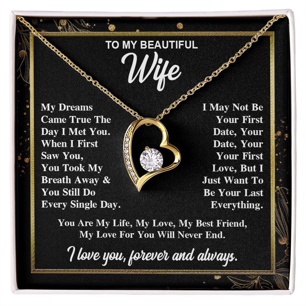 To My Wife Necklace Gift for Her, Soulmate Necklace, Necklaces for Wife from Husband, Birthday To My Wife Necklace, Soulmate Gifts, Necklace Message Card and Gift Box Styles on Birthday, Wedding, Anniversary, Valentine Forever Love