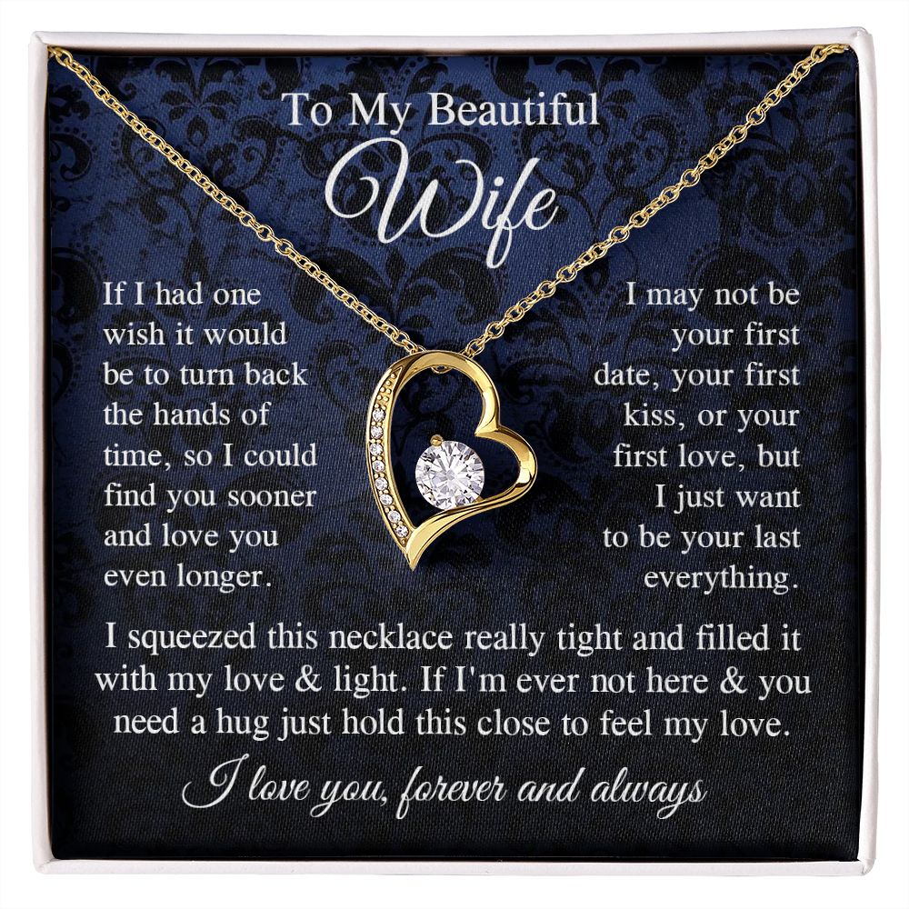 Wife Necklace Gift for Her, Soulmate Jewelry, Necklace for Future Soulmate, Valentine Anniversary Jewelry for Wife Necklace Gift from Husband - Soulmate Gift Necklace with Message Card and Gift Box Forever Love