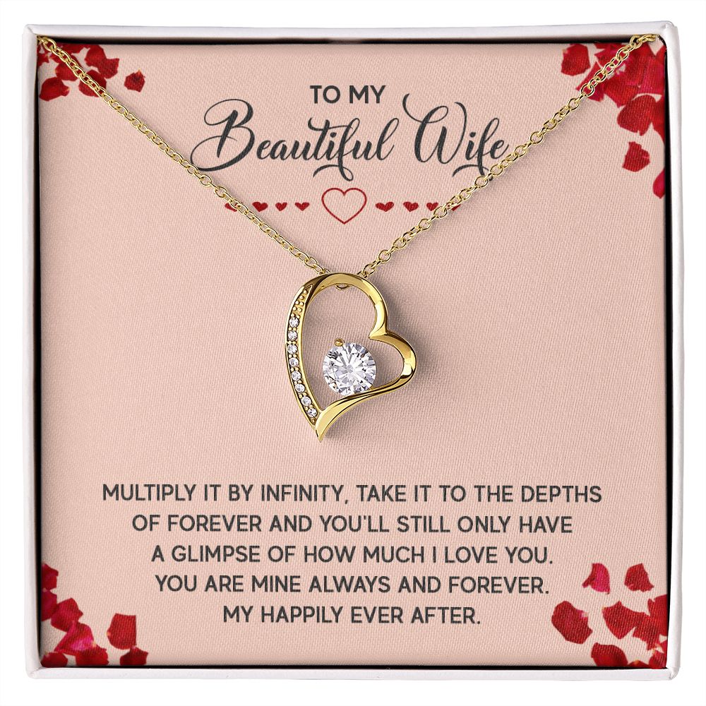 Couples Gifts, To My Beautiful Wife Necklace Gifts From Husband, Wedding Anniversary Jewelry For Wife From Husband, Wife Birthday From Husband, To My Soulmate Message Card and Gift Box styles On Birthday, Christmas, Anniversary  Forever Love