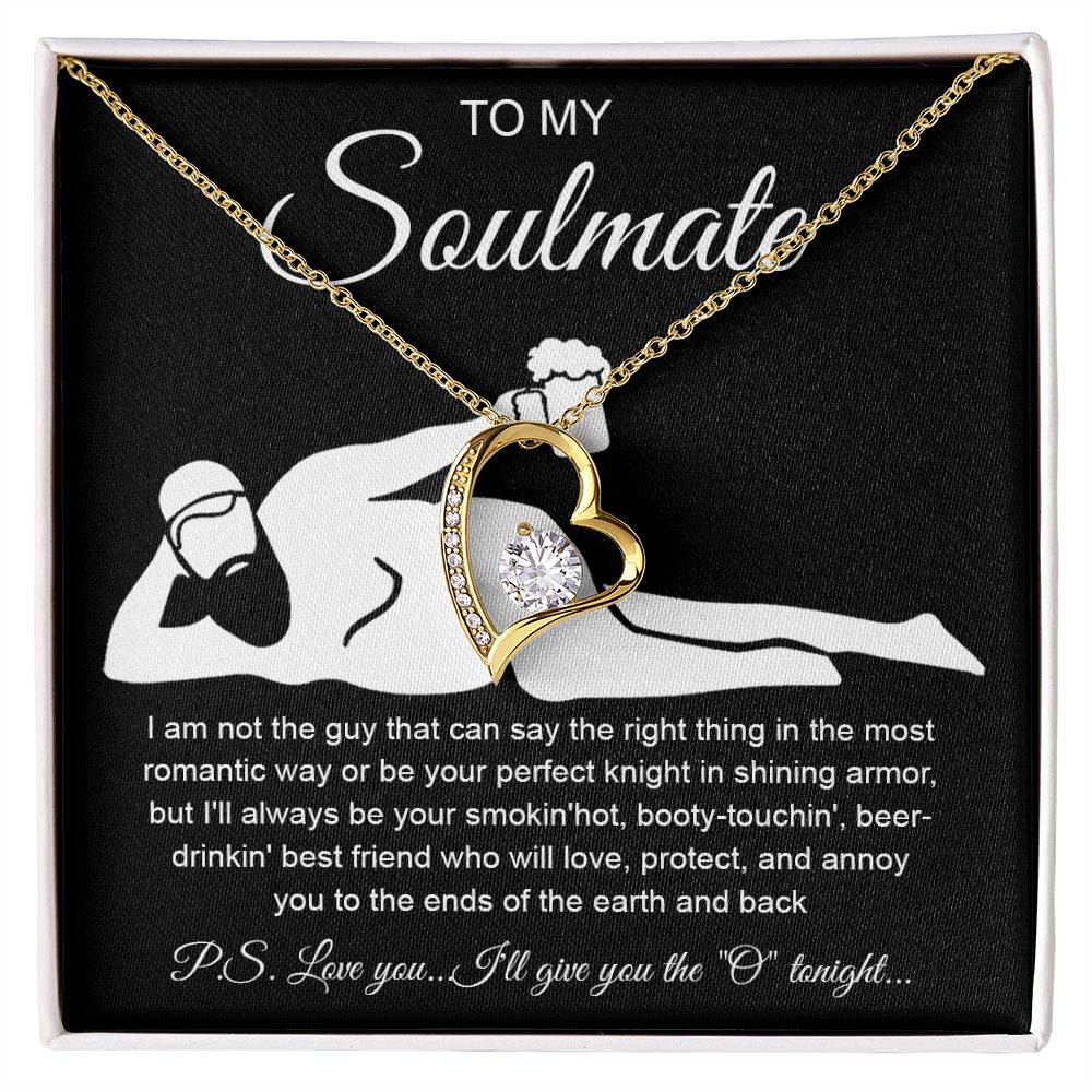 To My Soulmate Necklace For Women, Funny Gifts For Girlfriend,Valentine Christmas Presents For Girlfriend, Best Birthday Meaningful Gift Ideas For Wife, Women Romantic Jewelry For Her Anniversary Message Card and Gift Box Styles Forever Love
