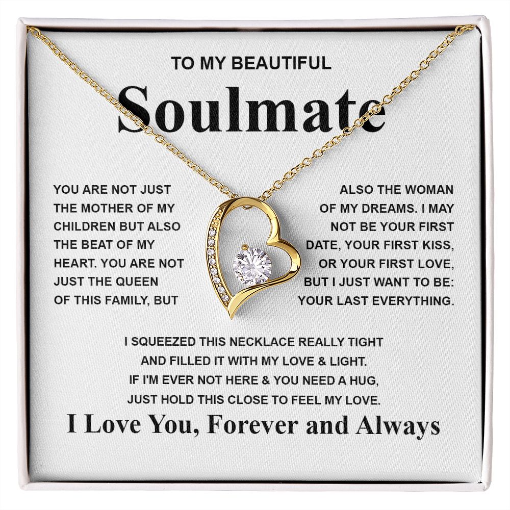 Gifts For Soulmate Birthday Gifts From Husband Necklace Valentines Days, Necklace for Future Soulmate, Valentine Necklace Jewelry for Wife Necklace Gifts from Husband - Soulmate Gift Necklace with Message Card and Gift Box Forever Love