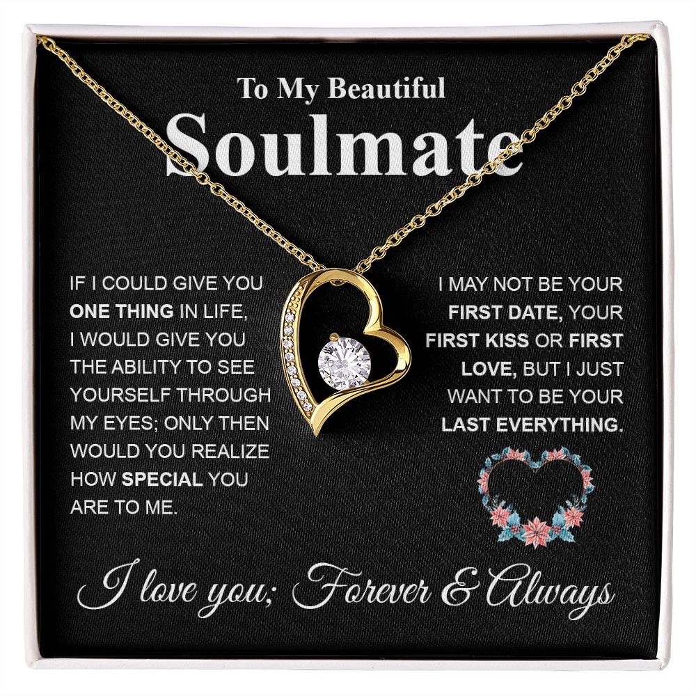 To My Future Wife Necklace My Last Everything, Promise Necklace For Her, Fiance Gifts For Her, Valentine Gifts For Future Wife With Message Card Box LED, Soulmate Necklace For Women, To My Wife Necklace Forever Love