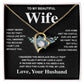 Wife Necklace Gift From Husband To My Badass Wife Pendant Valentines Day Anniversary Jewelry with Message Card and Gift Box. Gift for Wife. Necklace Gift Set for Wife Forever Love