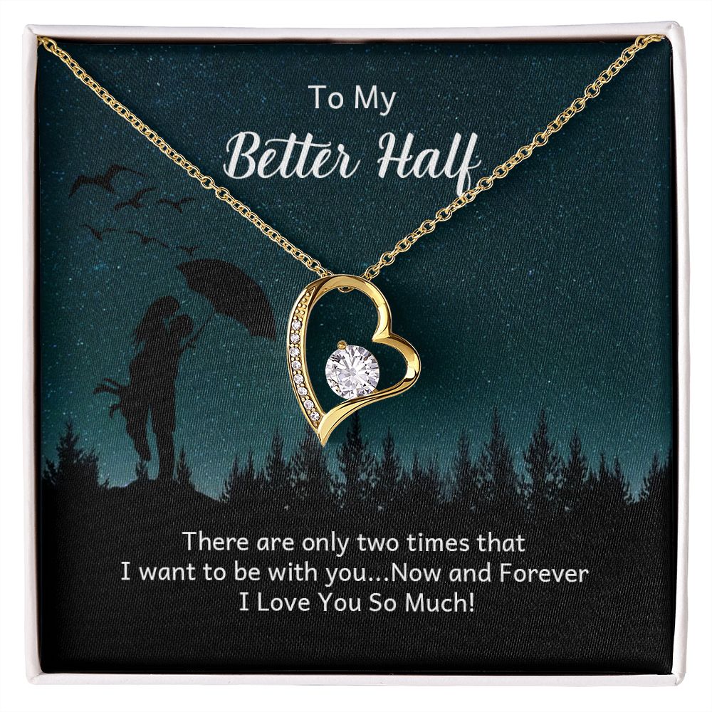 Couples Gifts Necklace To My Better Half Necklace Gifts For My Wife, I Love You, Happy Anniversary My Love, Love Knot Meaningful Necklace Message Card and Gift Box Styles on Birthday, Christmas, Anniversary Forever Love