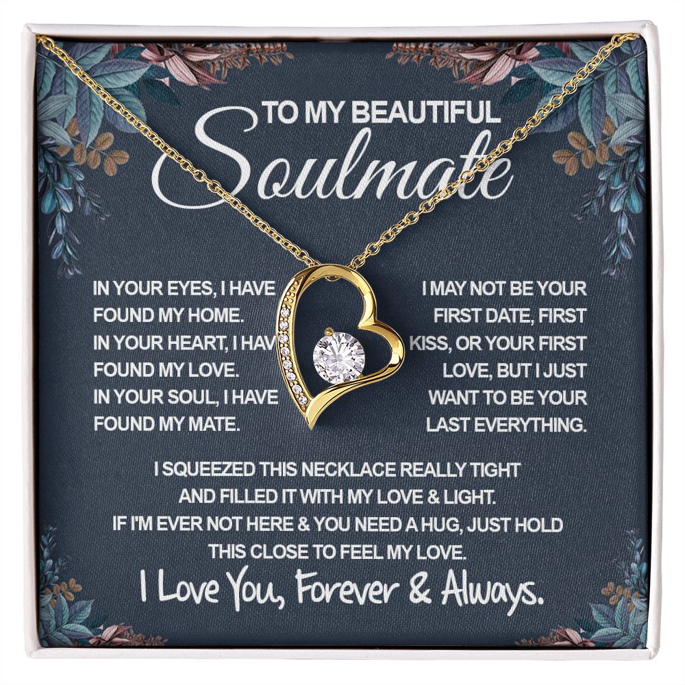 To My Beautiful Soulmate Necklace, Soulmate Jewelry For Women, Wife Necklace From Husband, Wife Wedding Gifts Necklace For Wife, Soulmate Gifts For Her, To My Future Wife Necklace Soulmate Forever Love