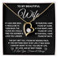 To My Beautiful Wife Necklace Gift for Her, Soulmate for Wife Birthday Gifts from Husband, Valentine Jewelry for Women, Soulmate Gifts, Message Card and Necklace Gifts Box Gift Box Styles on Birthday, Wedding, Anniversary, Valentine Forever Love