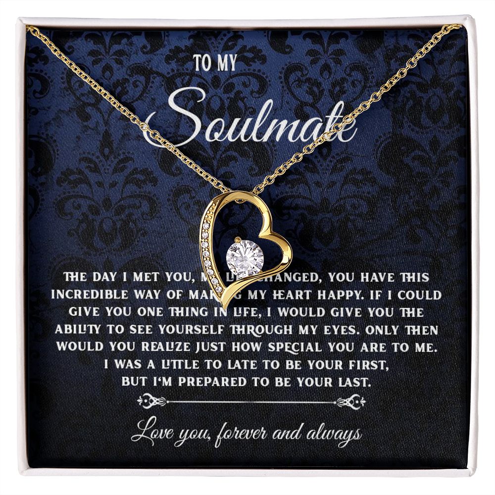 To My Soulmate Necklace Gift, Necklaces For Wife from Husband, Soulmate Necklace to My Beautiful Wife, Necklace For Soulmate with Message Card and Necklace Gift Box Gift Box Styles on Birthday, Christmas, Wedding, Anniversary, Valentine Forever Love