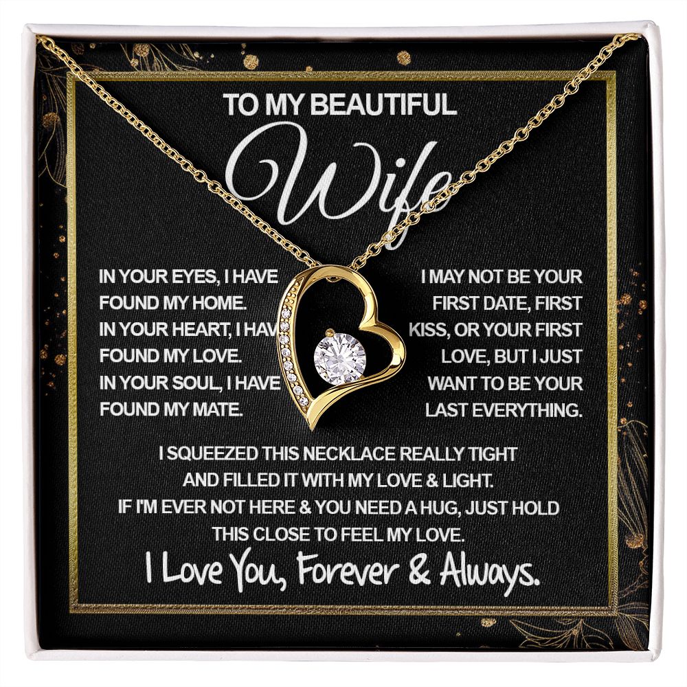 To My Beautiful Wife Necklace, Soulmate Jewelry For Women, Wife Necklace From Husband, Soulmate Gifts Necklace For Wife, Soulmate Gifts For Her, To My Future Wife Necklace Soulmate Forever Love