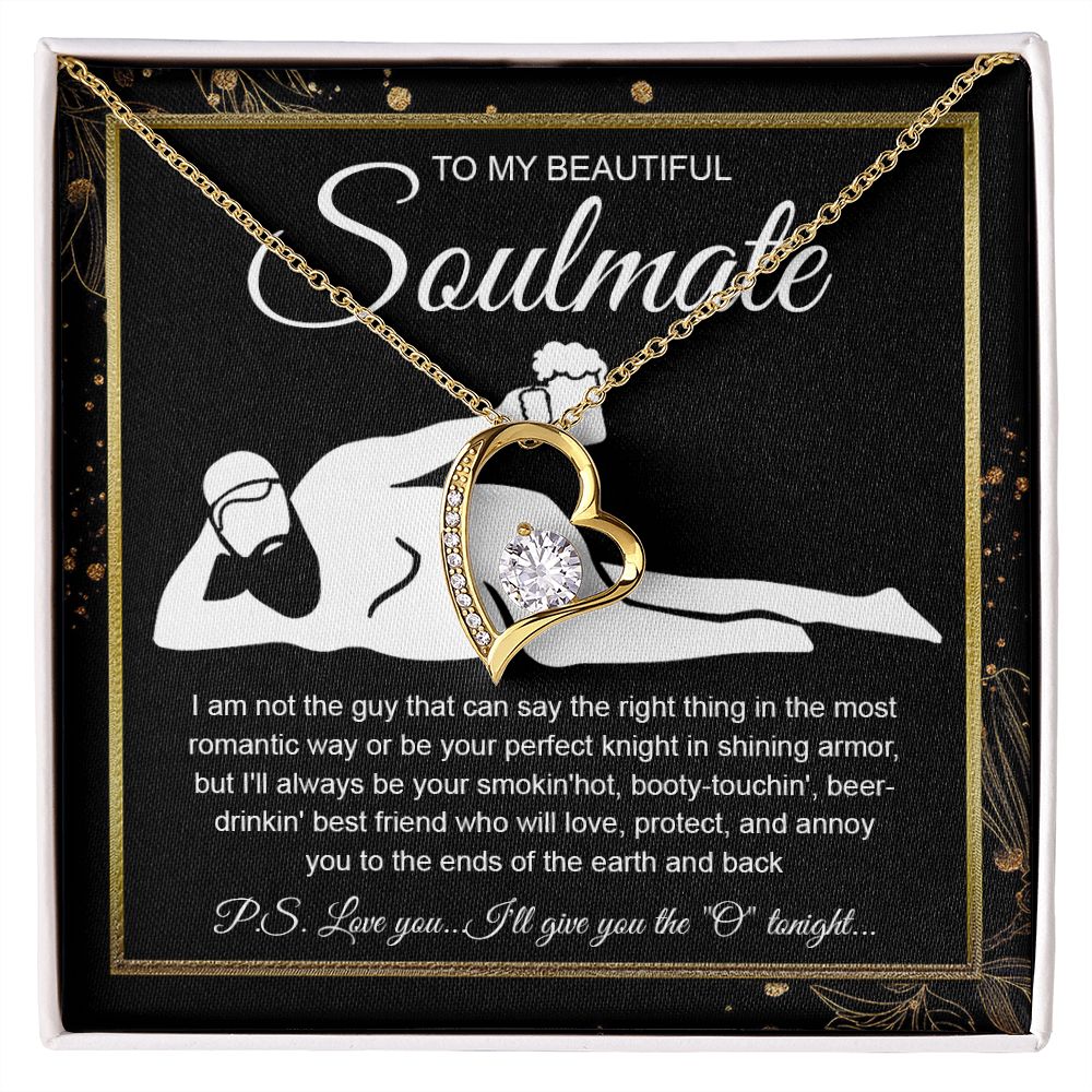 To My Beautiful Soulmate Necklace For Women, Funny Gifts For Girlfriend,Valentine Christmas Presents For Girlfriend, Best Birthday Meaningful Gift Ideas For Wife, Women Romantic Jewelry For Her Wedding Message Card and Gift Box Styles Forever Love