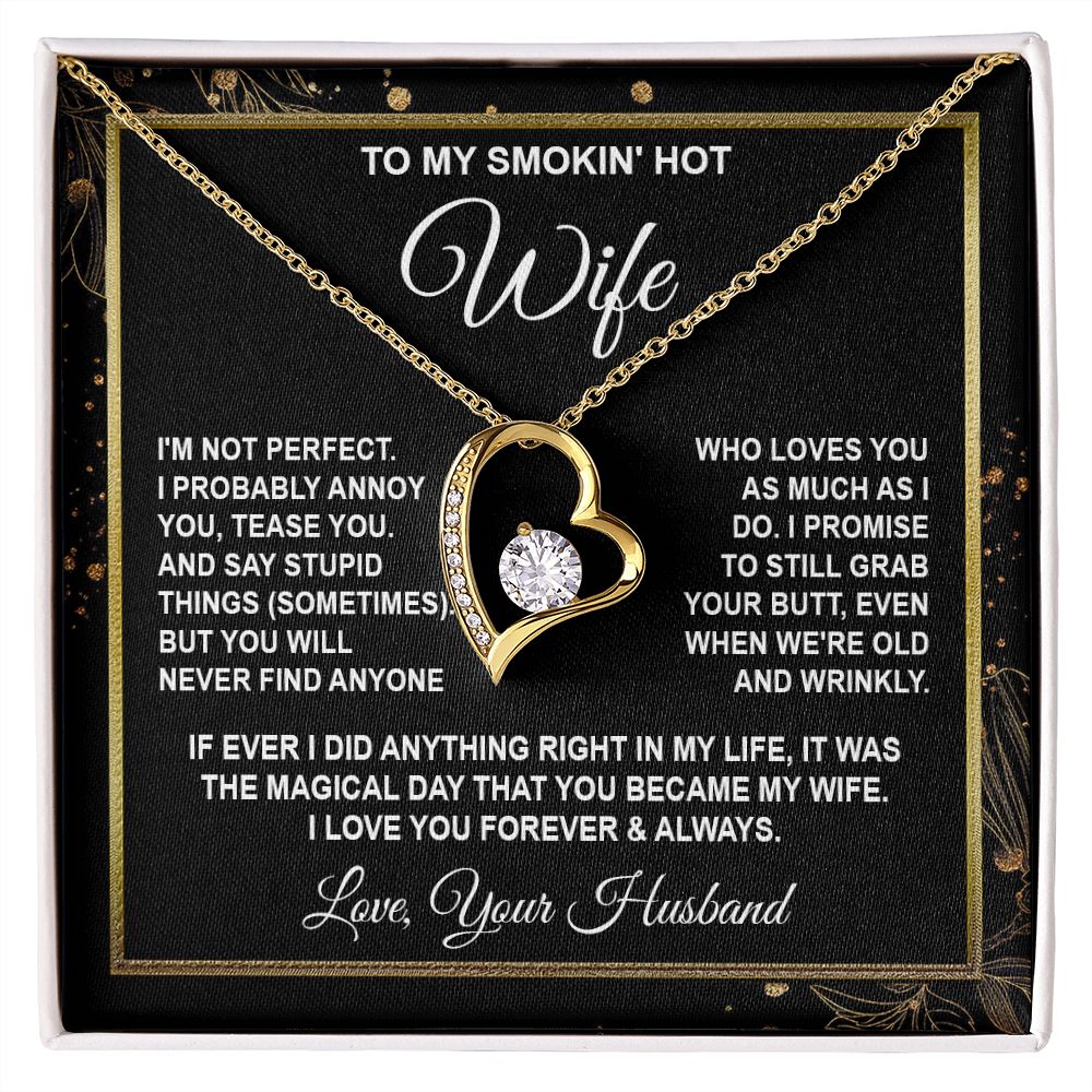 Wife Necklace Gifts from Husband, Anniversary Gifts for Wife from Husband, Wife Valentine Gift from Husband, To My Wife Necklace Message Card and Necklace Gifts Box Gift Box Styles on Birthday, Wedding, Anniversary, Valentine Forever Love