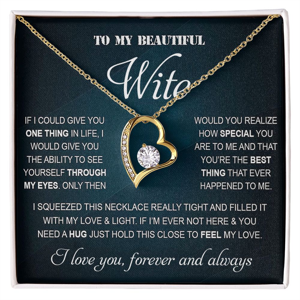 Personalized Valentine Gift For Wife, To My Wife Necklace For Women, Soulmate Necklace, To My Wife Necklace From Husband, Necklace Custom Name Message Card and Gift Box Styles on Birthday, Christmas, Wedding, Anniversary Forever Love