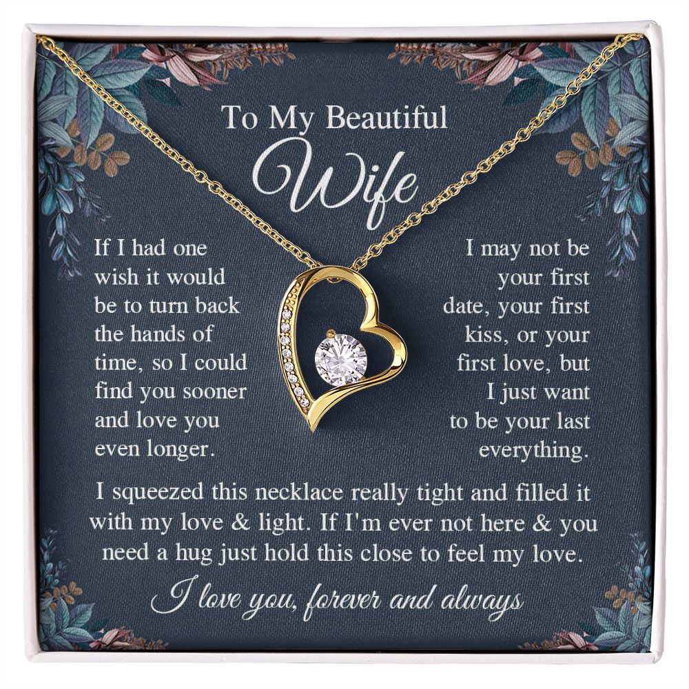 Wife Necklace Gift for Her, Soulmate Jewelry, Necklace for Future Wife, Anniversary Valentine Jewelry for Wife Necklace Gifts from Husband - Soulmate Gift Necklace with Message Card and Gifts Box Forever Love