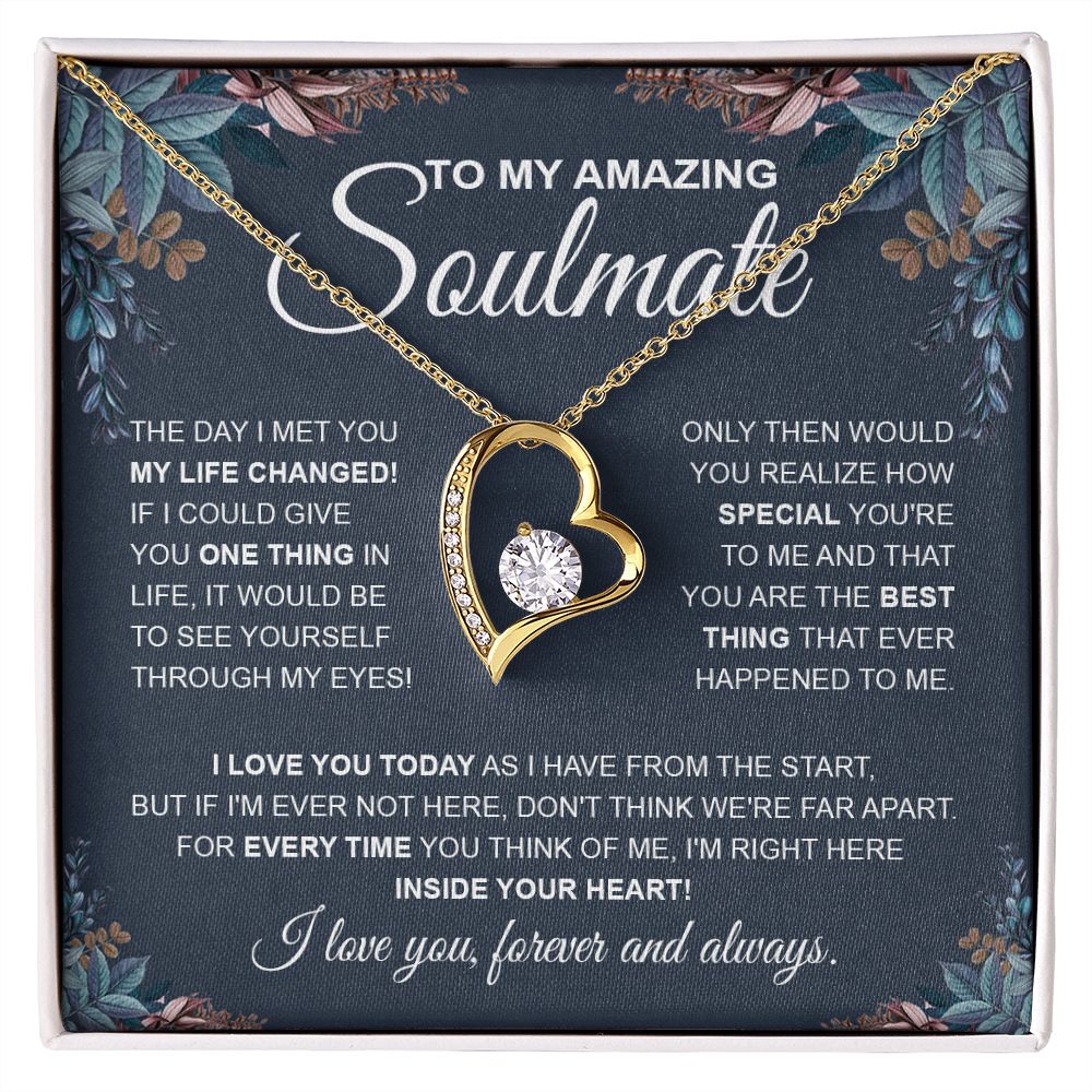 to My Soulmate Necklace, Soulmate Jewelry for Women, Wife Gifts from Husband, Wedding Necklace for Wife Soulmate Gifts Future Wife Necklace Message Card and Gift Box Styles on Birthday, Wedding, Anniversary, Valentine Forever Love