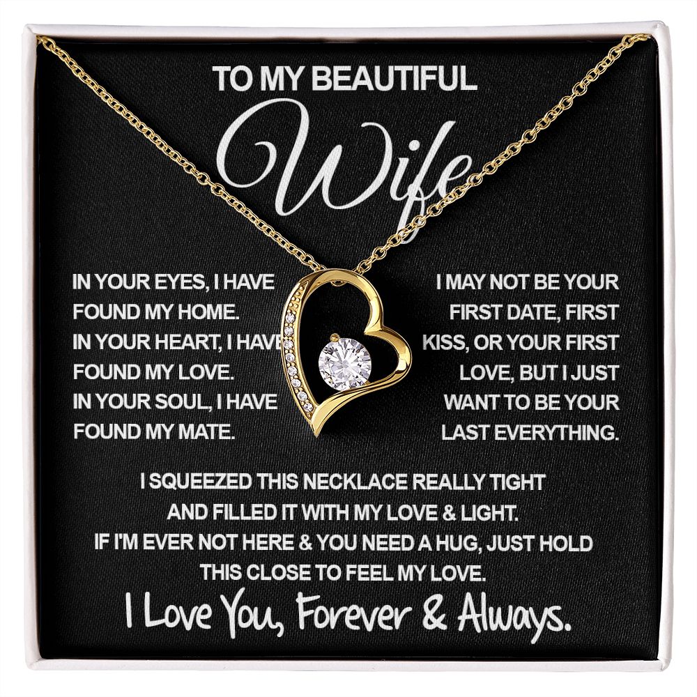 To My Beautiful Wife Necklace, Soulmate Jewelry For Women, Wife Necklace From Husband, Soulmate Valentine Gifts Necklace For Wife, Soulmate Gifts For Her, To My Future Wife Necklace Soulmate Forever Love