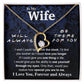 To My Wife Necklace To My Future Wife Necklace Gifts, Promise Necklace For Her, Fiance Gifts For Her, Valentine Necklace Gifts For Soulmate From Husband With Message Card Box LED, Soulmate Necklace For Women, To My Wife Necklace Forever Love